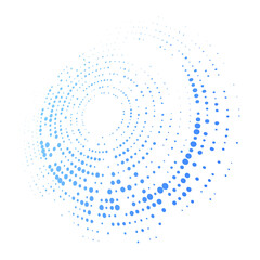 Futuristic Blue Particle Swirl Forming Dynamic Circular Technology Data Structure