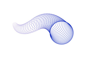 Fototapeta premium Abstract Neon Spiral Wave Grid Forming Futuristic Digital Tunnel Shape Design Element