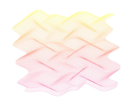Abstract Neon Gradient Flowing Wave Lines Forming Dynamic Digital Motion Pattern Design Element