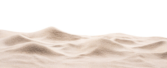 Clean beach sand sparkling in the sun isolated on white background © didecs