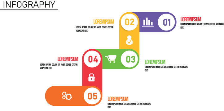 Flat design of business infography design