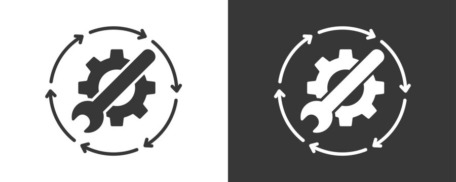Maintenance Icon Set Vector Collection Isolated In Black And White