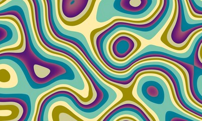 Abstract 1970's background design in futuristic retro style with colorful lines.