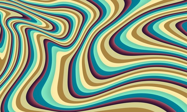 Abstract 1970's background design in futuristic retro style with colorful lines.