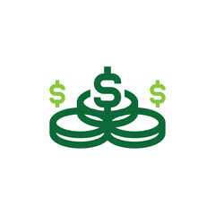 Obraz premium Illustration of a stack of dollar coins