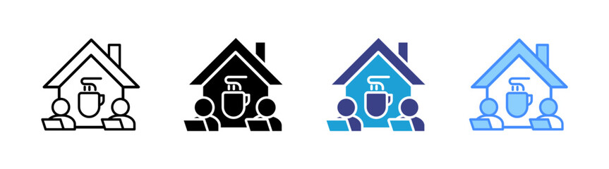 Obraz premium Coffee House icon set multiple style collection