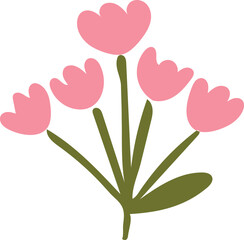 Naklejka premium Vector illustration of pink tulips