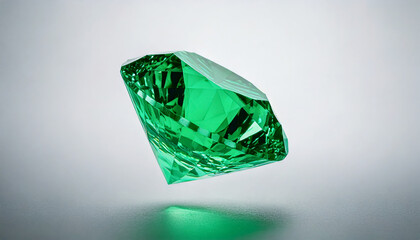보석-에메랄드-다이아몬드-다이아-큐빅-젬스톤-다이아몬드 컷팅-광물-쥬얼리-녹색-공중에 떠있는-연회색 배경