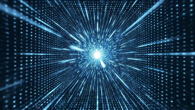 Futuristic Digital Data Streaming Through Cyberspace.