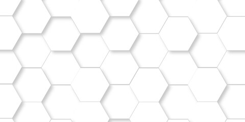 Fototapeta premium White abstract hexagonal paper background. Luxury White grid Pattern. Futuristic emboss honeycomb mosaic white background. geometric mesh cell texture. modern futuristic wallpaper.