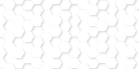 White abstract hexagonal paper background. Luxury White grid Pattern. Futuristic emboss honeycomb mosaic white background. geometric mesh cell texture. modern futuristic wallpaper.