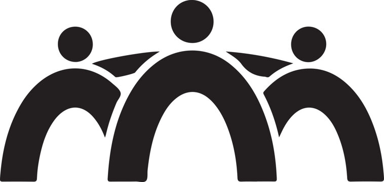 bridge people family together human unity logo vector icon