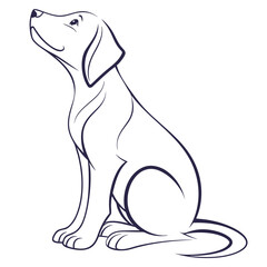 Obraz premium Puppy Outline Illustration