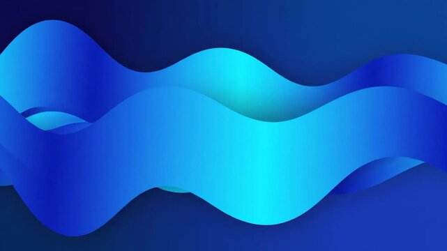 Dynamic blue gradient waves flow across a dark background creating a modern