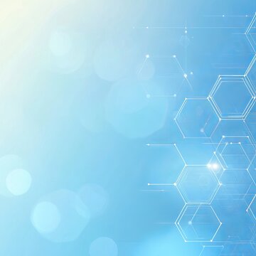 Abstract Light Blue Background with Hexagon Shapes for Advanced Communication Network Concepts