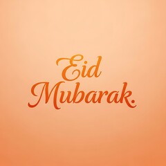Fototapeta premium Orange eid mubarak text on gradient background