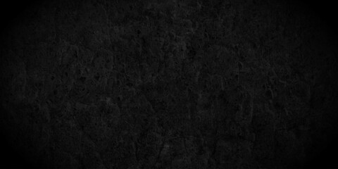 Fototapeta premium Dark black old wall paper grunge background. black blackboard and chalkboard texture. Dark black concrete wall texture element vintage grunge charcoal paint rough, distress backdrop background.