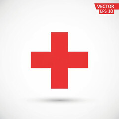 Obraz premium A red handdrawnstyle cross is centered on a white background A small drop shadow is present