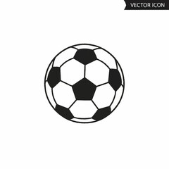 Fototapeta premium A soccer ball is depicted in a black and white vector icon