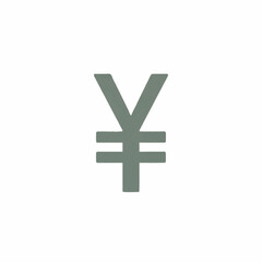 Obraz premium Gray Yen or Yuan currency symbol centered on a white background