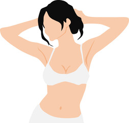 ダイエットに成功した女性のイラスト	
