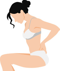 ぎっくり腰を発症した女性のイラスト