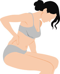 ぎっくり腰を発症した女性のイラスト