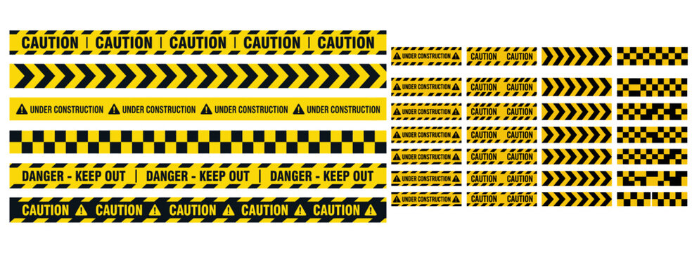 Caution and Warning Tape Collection, Hazard Safety Signage Design