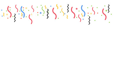 Naklejka premium Vibrant colorful confetti streamers for celebration and party decoration