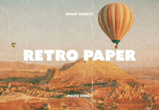 Retro Paper Photo Effect Mockup