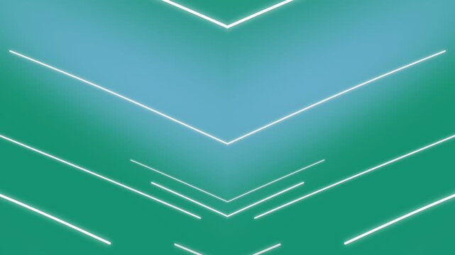 futuristic v-shape neon light tunnel for tech visualization motion design