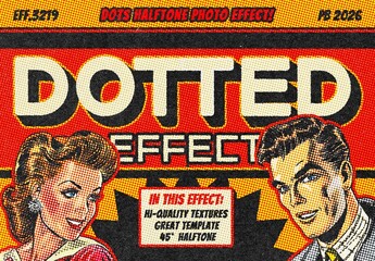 Dotted Print Photo Effect Mockup