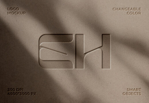 Debossed Paper Logo Mockup