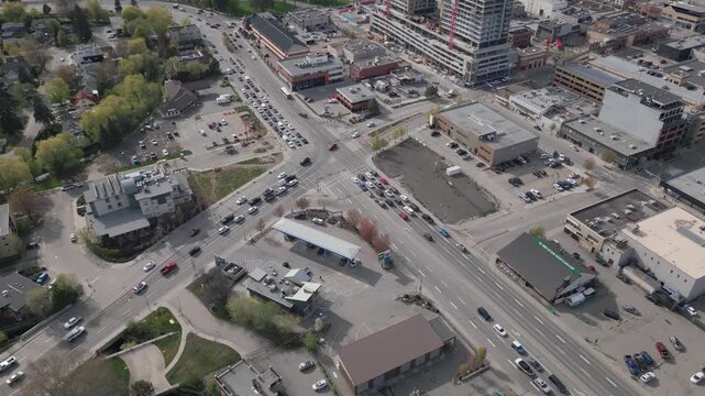 Summer time traffic in small city Canada