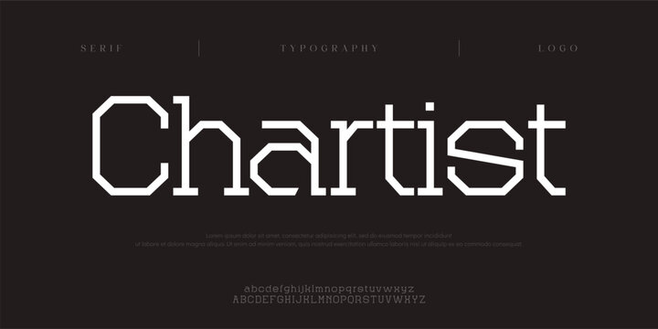 Chartist, Creative digital sport Modern Future Alphabet Font. Typography urban style fonts for technology, digital, movie logo design regular and italic. vector illustration
