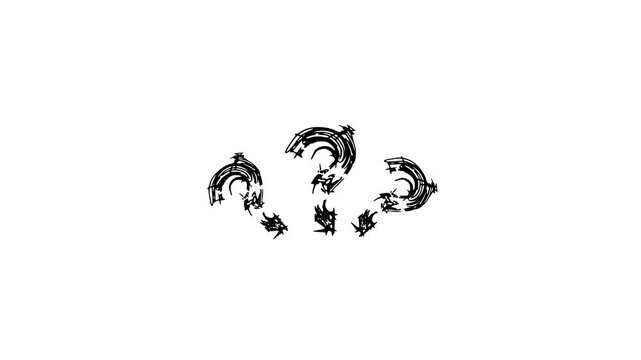 Black questions mark pop up video 4k animation