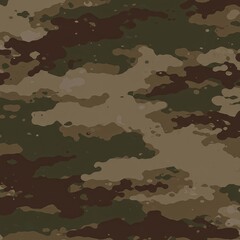 Fototapeta premium Abstract repeating digital camouflage pattern utilizing various earth tones, excellent as a tactical surface covering or military textile background ,woodland ,tactical ,military
