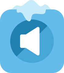 Winter themed speaker icon illustrating cold audio or music concepts