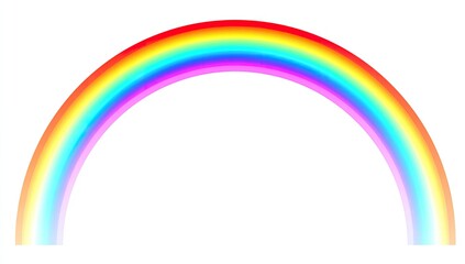 A vibrant, curved spectrum of light against a plain white background, resembling a rainbow