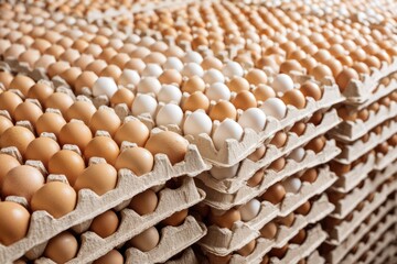 Obraz premium Hen Eggs on Pallet for Export