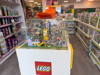 Fototapeta premium Lego mini city display in toy store