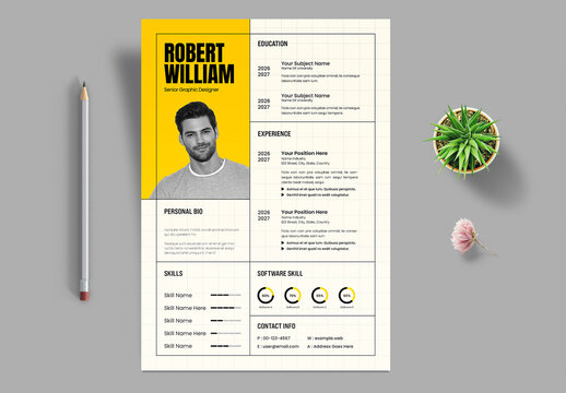 Bold Modern Resume CV Template