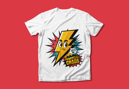 Chaos Funny Cartoon Bolt T Shirt Design
