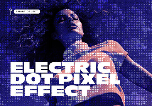 Electric Dot Pixel Halftone Photo Effect Template