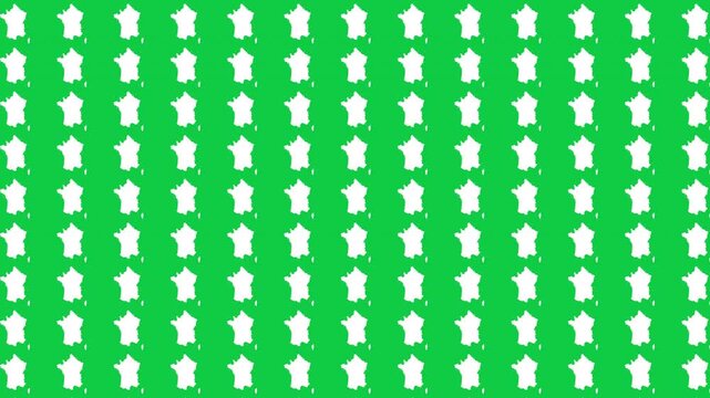 France map pattern scrolling perfect 10 second loop with green background