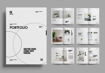Minimal Interior Design Portfolio with Clean Modern Layout
