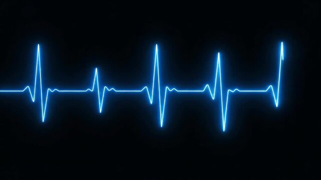 Heartbeat ECG Pulse Line Animation Sequence.