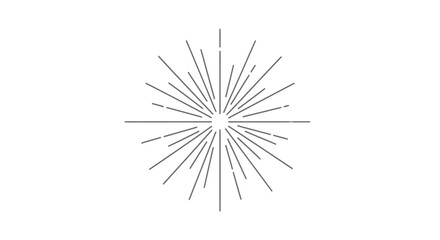 Dynamic Radial Sunburst Lines Design Element on Isolated White Background © naya