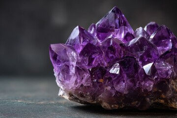 Fototapeta premium Crystalline amethyst reveals stunning deep hues