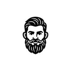 Bearded Mascot Head Glyph
